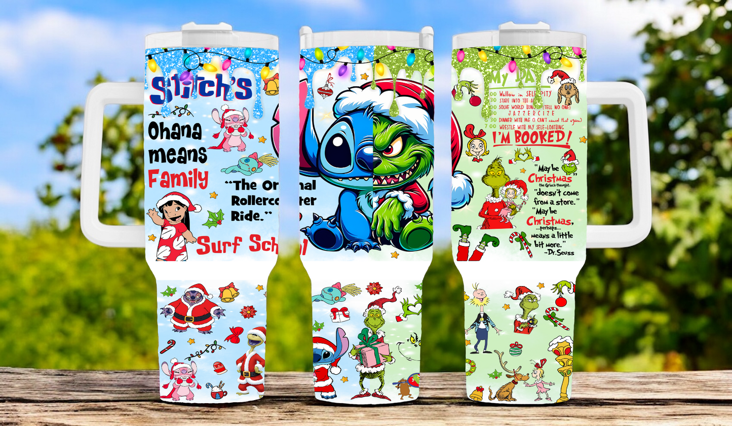 Stitch and Grinch 40oz Tumbler