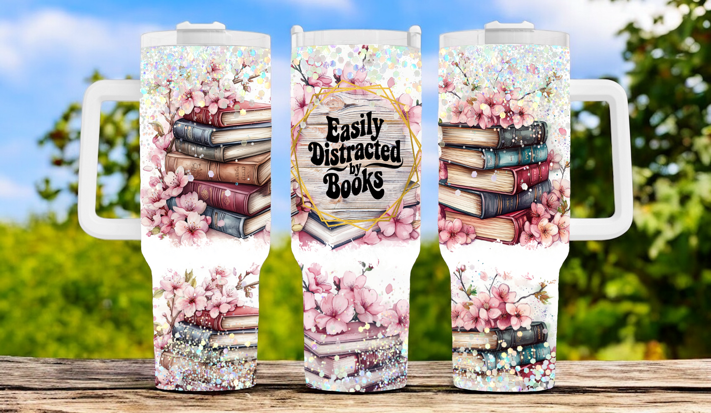 Easily Distracted By Books 40oz Tumbler