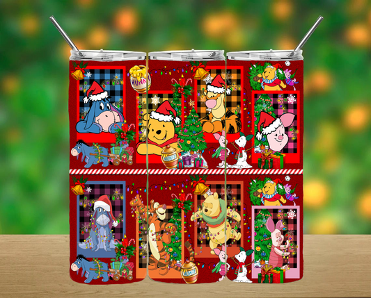 Pooh Bear and Friends Christmas Tumbler