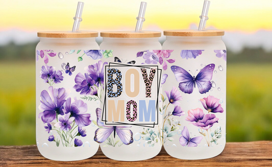 Boy Mom Glass Cup