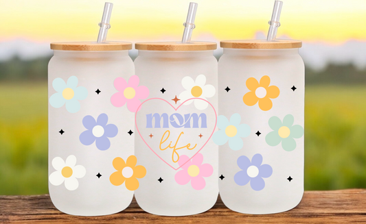 Mom Life Glass Cup