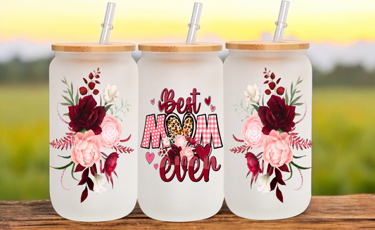 Best Mom Ever Glass Cup