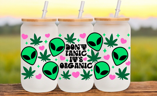 Don't Panic Glass Cup