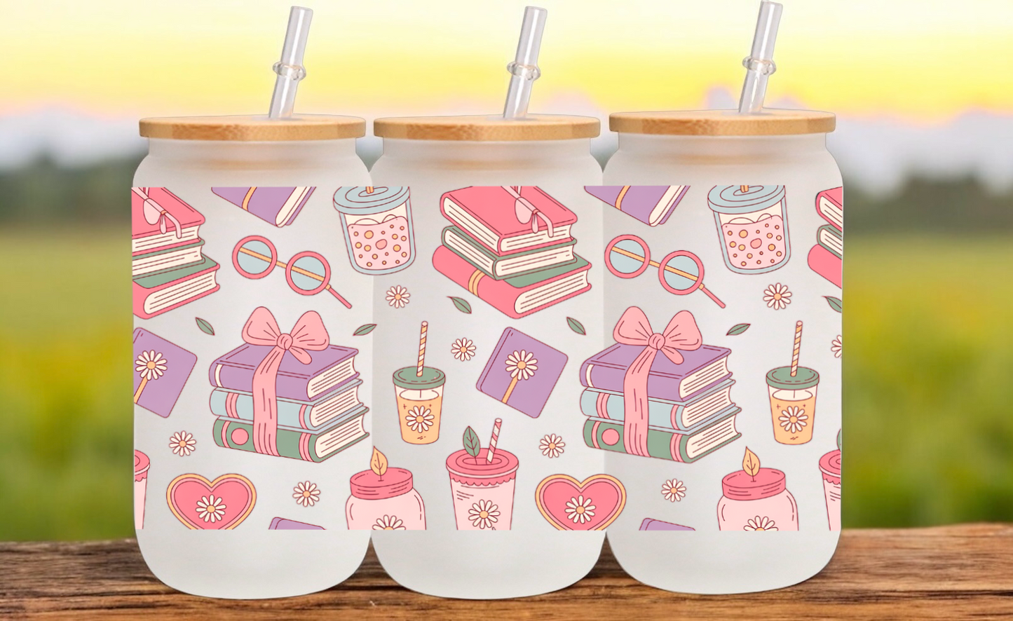 Book Lover Glass Cup