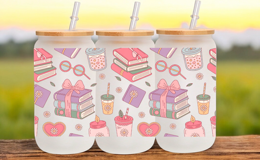 Book Lover Glass Cup