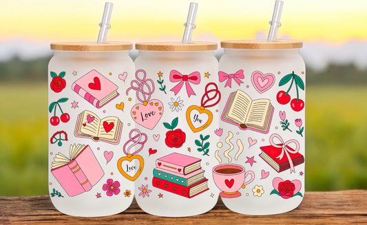 Romance Book Lover Glass Cup