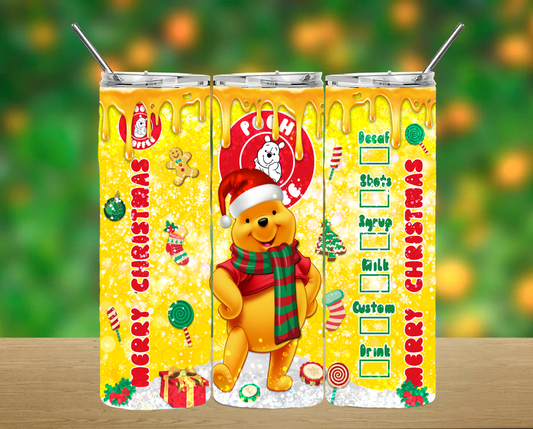 Christmas Pooh Bear Tumbler