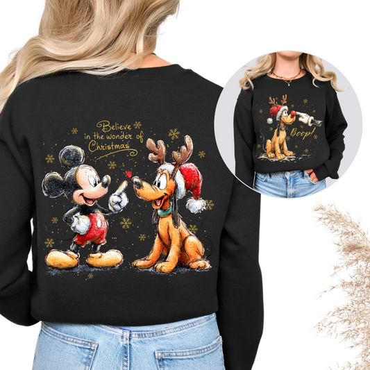Christmas Mickey and Pluto Sweater