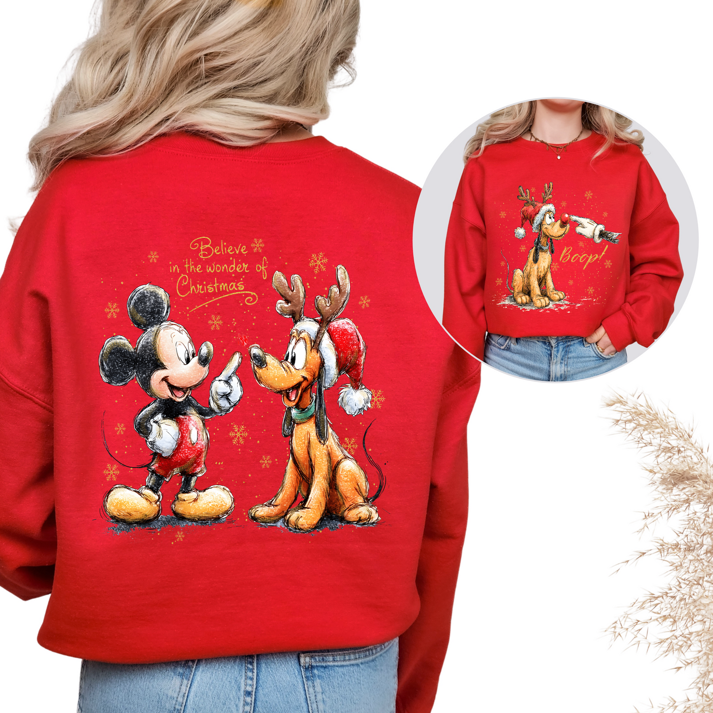Christmas Mickey and Pluto Sweater