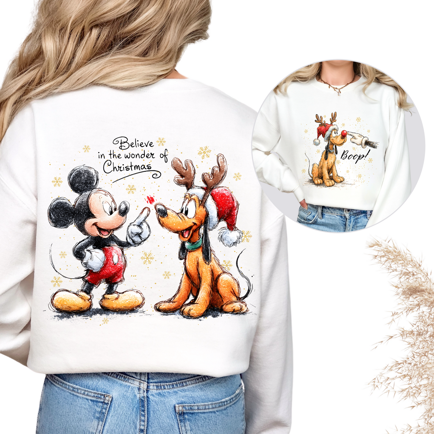 Christmas Mickey and Pluto Sweater